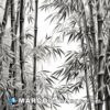 An artwork of bamboo trees with the background in black and white