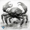 An illustration of a crab in the water