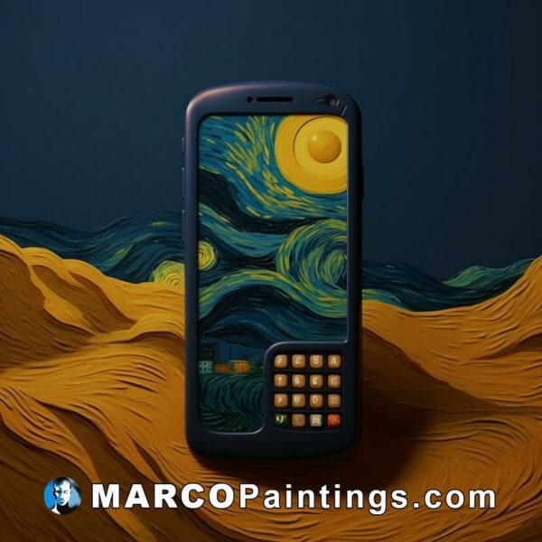 An image of a cellphone featuring starry night