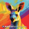 An image of a colorful kangaroo with ears