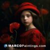An image of a girl with poppies in the background