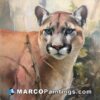 An image of a painted cougar