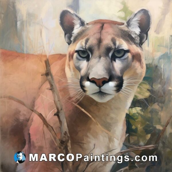 An image of a painted cougar