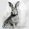 An image of a rabbit drawn in pencil