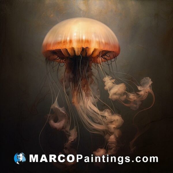 An image of an art jellyfish on dark background