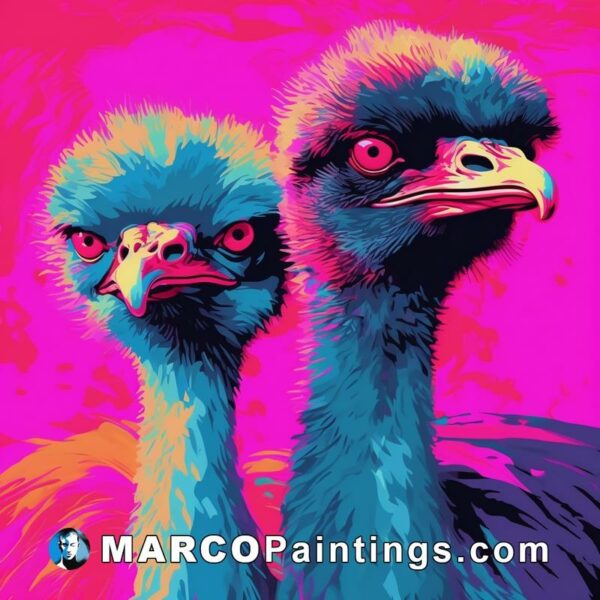 An image of two ostriches