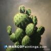 An oil painting of a cactus