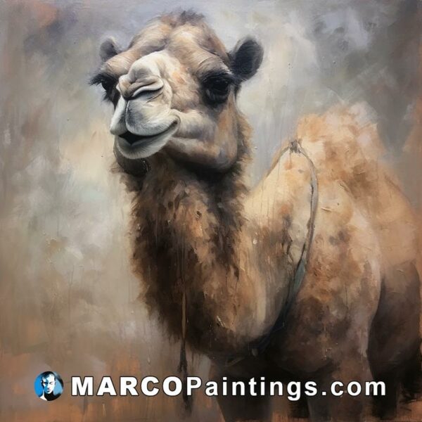 An oil painting of a camel