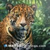 An oil painting of a jaguar in the jungle