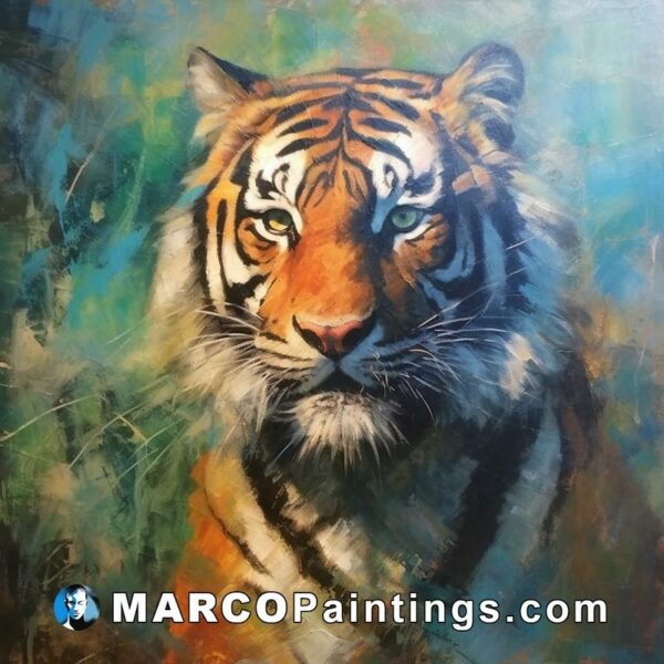 An oil painting of a tiger