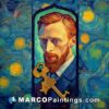 An old painting of van gogh with a key
