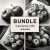 Apples Black White Draw Sketch Bundle