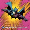 Batman flying in an abstract comics illustration with exaggerated wings