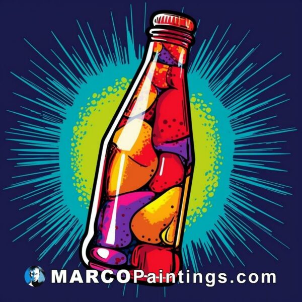 Beer bottle in retro style vector art