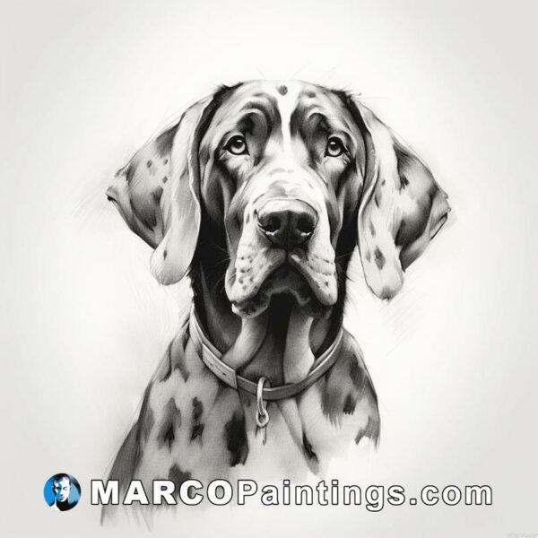Bennett hound portrait black & white artwork