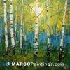 Birch trees painting by karim zarghoun