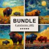 Bison and Buffalo Impressionism Bundle
