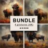 Bison and Buffalo Oil Painting Bundle