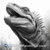 Black and white drawing of an iguana