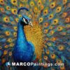 Blue peacock painting