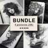 Book Black White Draw Sketch Bundle