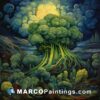 Boston based artist jeff braswell's painting of a broccoli tree