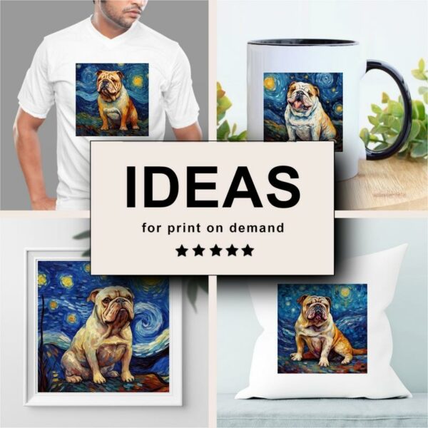 Bulldog Impressionism Merchandising