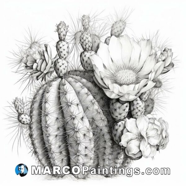 Cactus and flower pencil art driacoco com