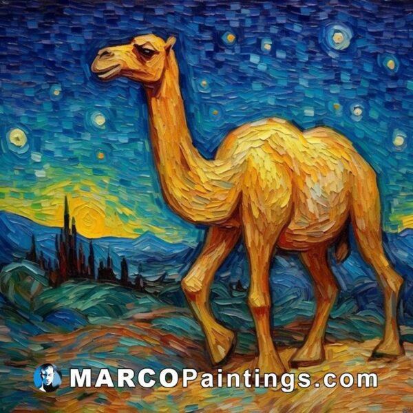 Camel in the night sky by vincent van gogh