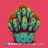 Cartoon cactus with colorful leaves