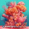 Cartoon coral reef illustration in color