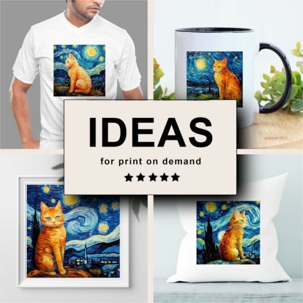 Cat Impressionism Merchandising