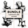 Chair Black White Draw Sketch Bundle