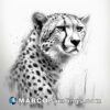 Cheetah animal digital drawing