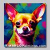 Chihuahua canvas painting diy dog canvas art for kids with colorful background