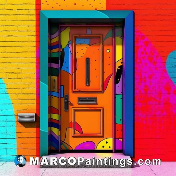 Colorful door with colored painting by pattie digital art