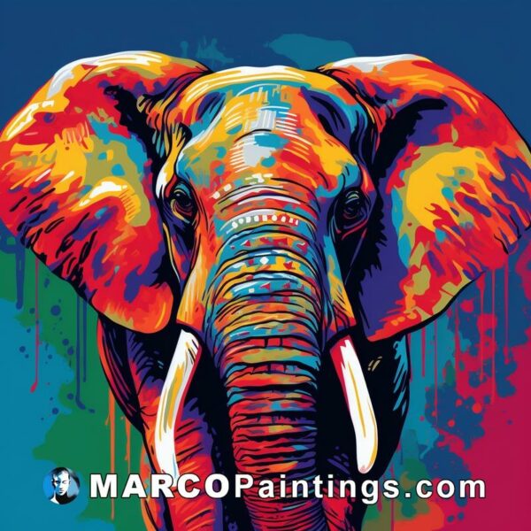 Colorful elephant on the canvas