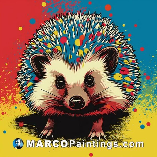 Colorful hedgehog illustration