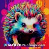 Colorful hedgehog in a colorful background