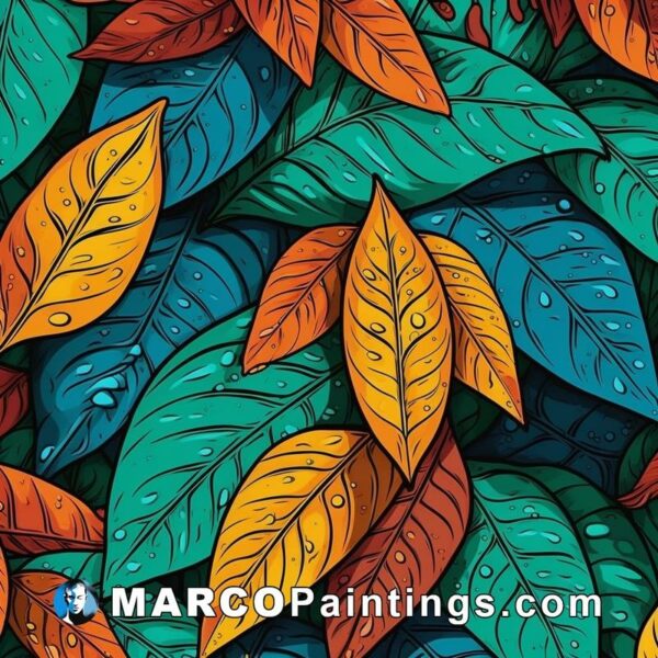 Colorful leaves for decorative pattern