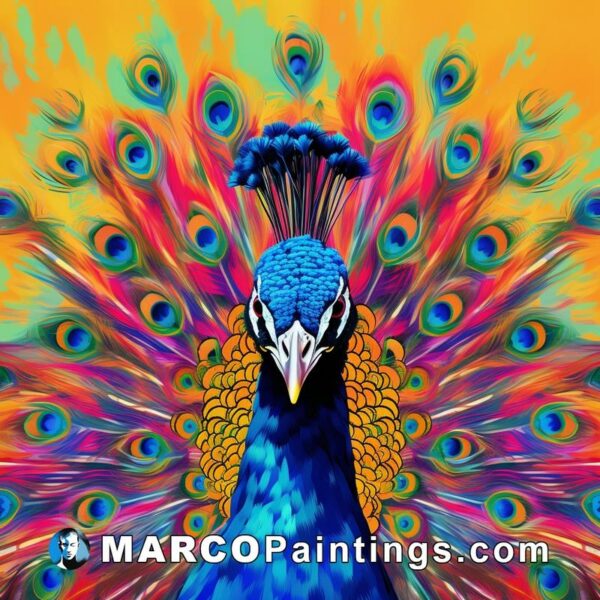 Colorful peacock portrait by artist person