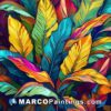 Colorful tropical leaves artwork