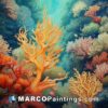 Coral reef with corals and corals by julia olga