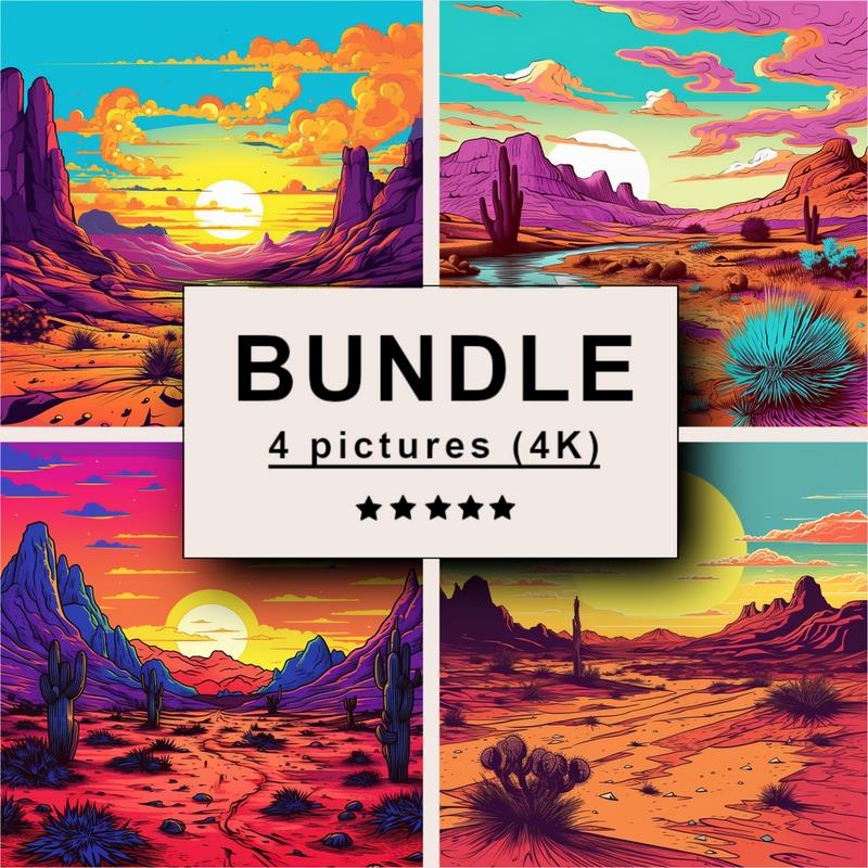 Desert Painting Images (Pop Art) - 4K Pictures