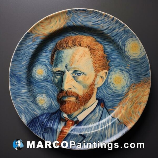 Dinner plate with portrait of van gogh