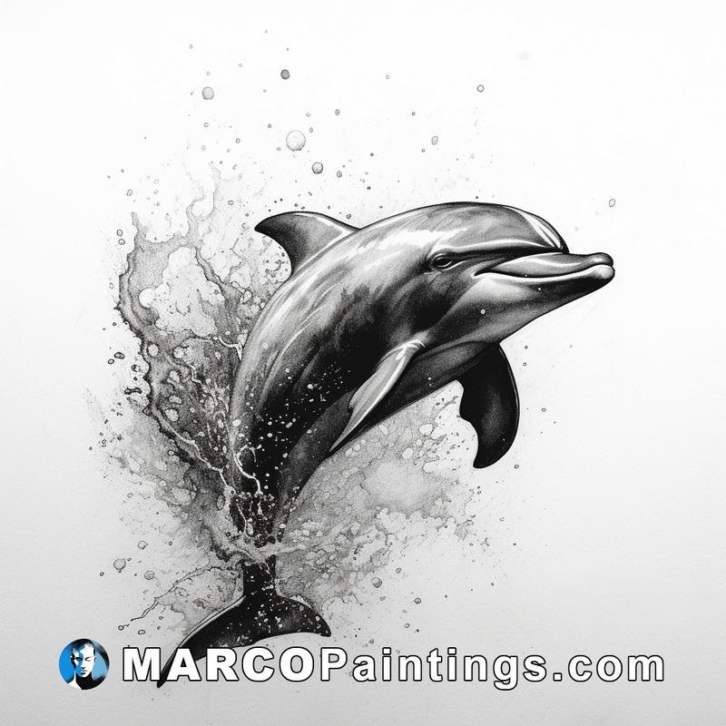 Dolphin Painting Images Black and White Sketch  4K Pictures