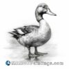 Drawing of a duck in pencil