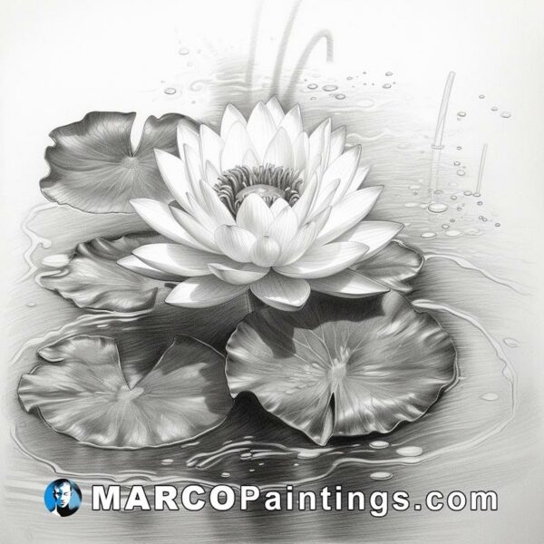 Drawing of water lilies for beginners