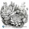 Drawing succulents in black and white is beautiful