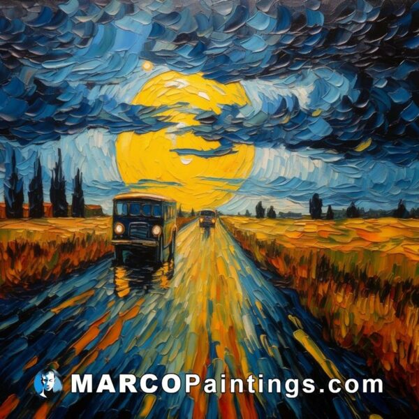 Drive in the rain' by vincent van gogh